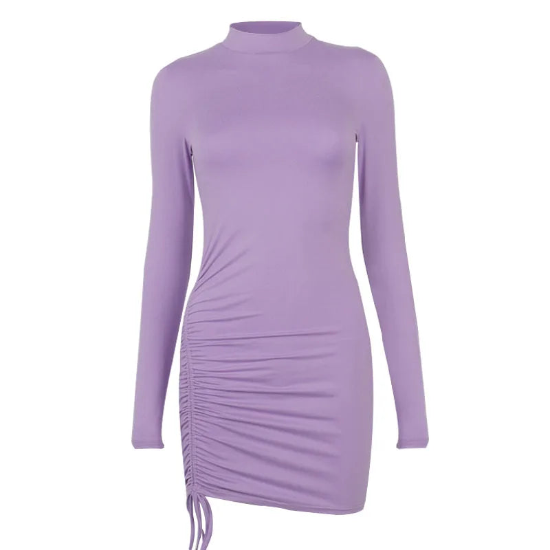 Long Sleeve Ruched Bodycon Dress