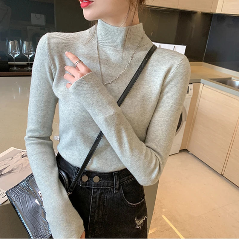 AOSSVIAO Turtleneck Sweater - Women's Fashion