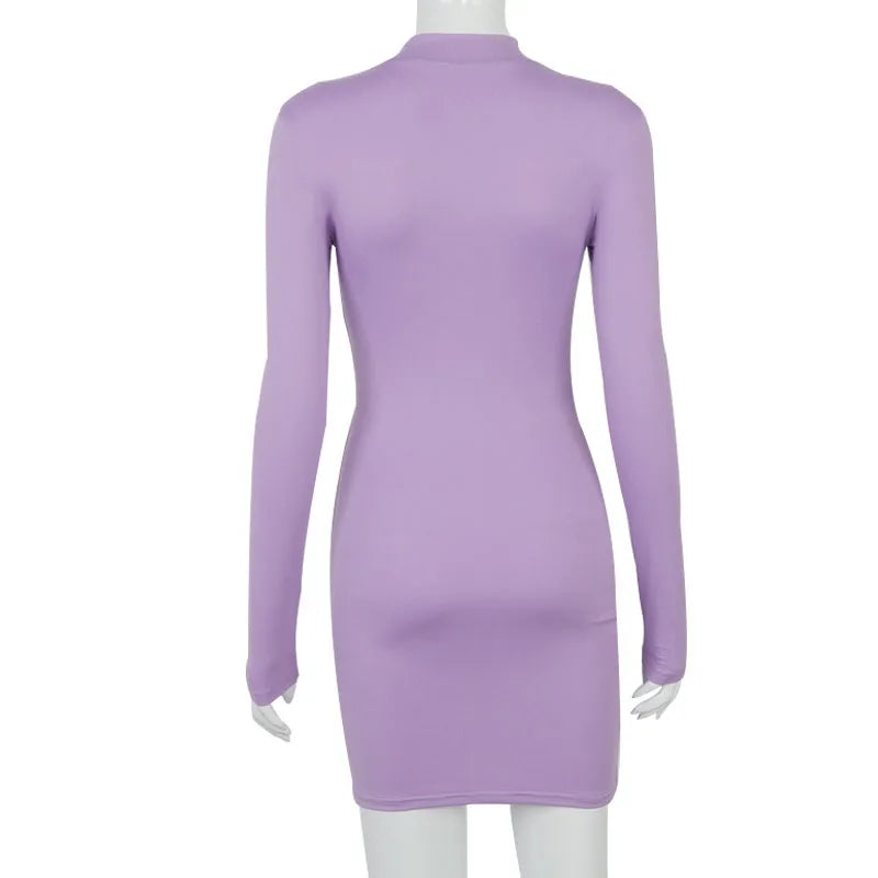 Long Sleeve Ruched Bodycon Dress