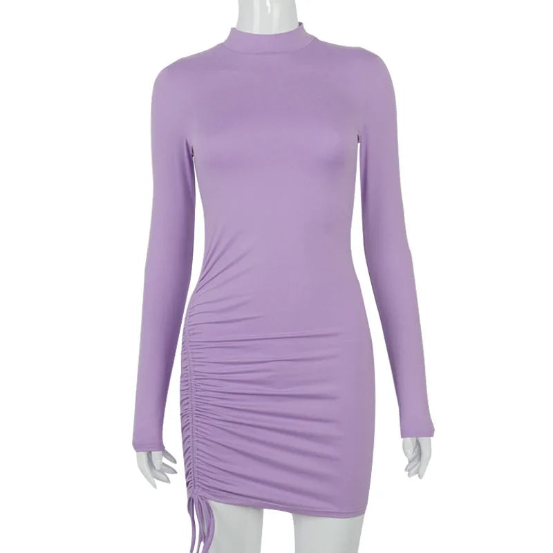 Long Sleeve Ruched Bodycon Dress