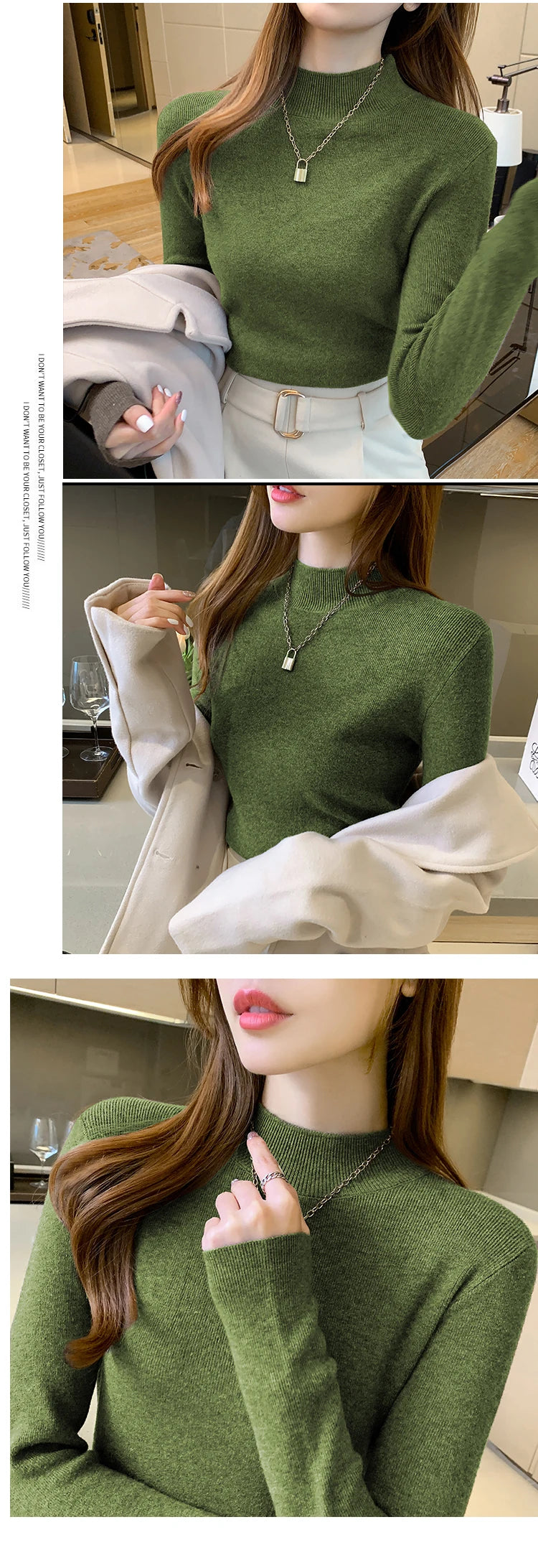 AOSSVIAO Turtleneck Sweater - Women's Fashion