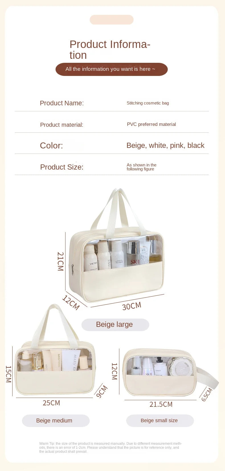 Portable Travel cosmetic bag