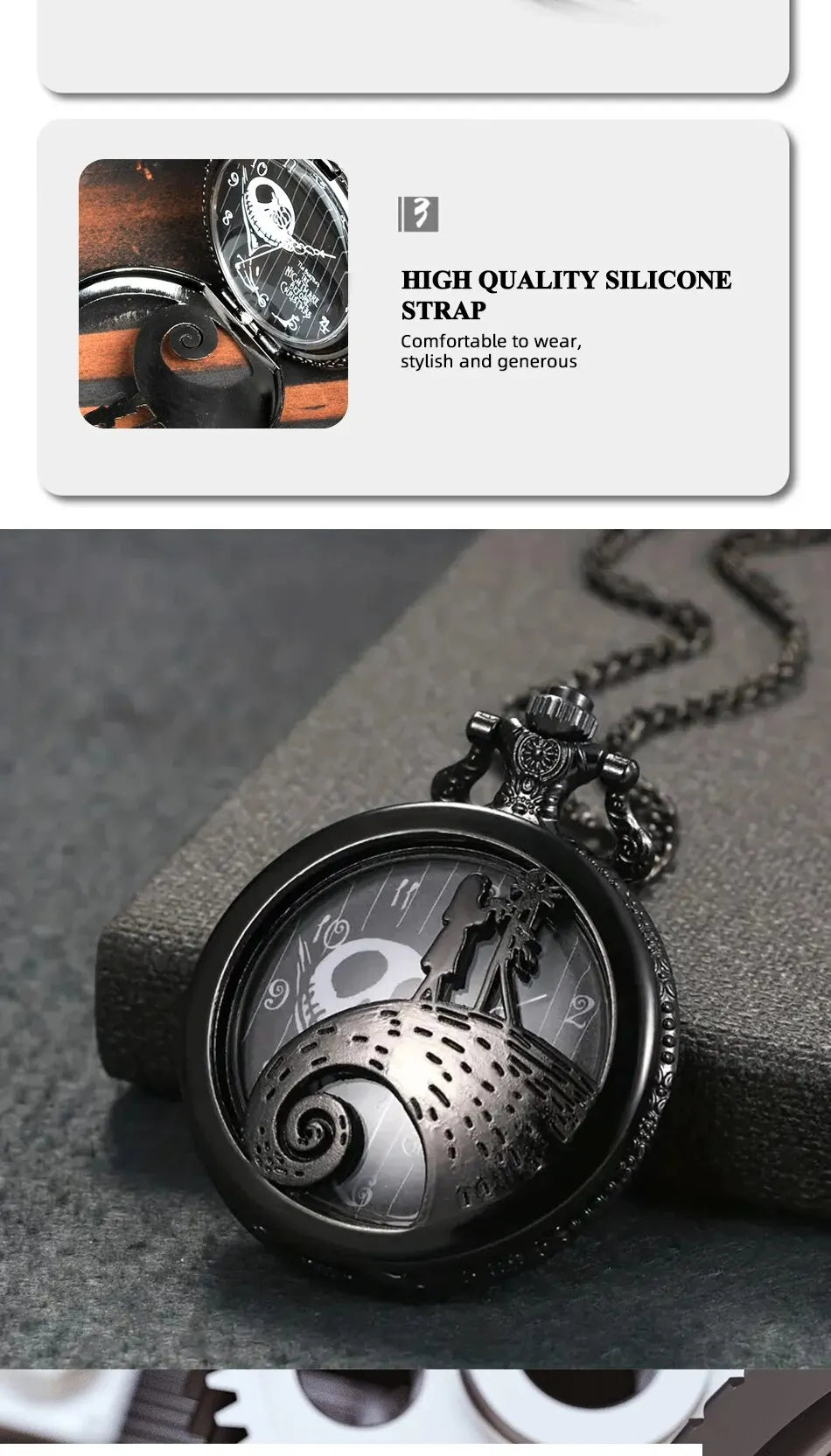 Lovers Skeleton Quarzt Pocket Watch