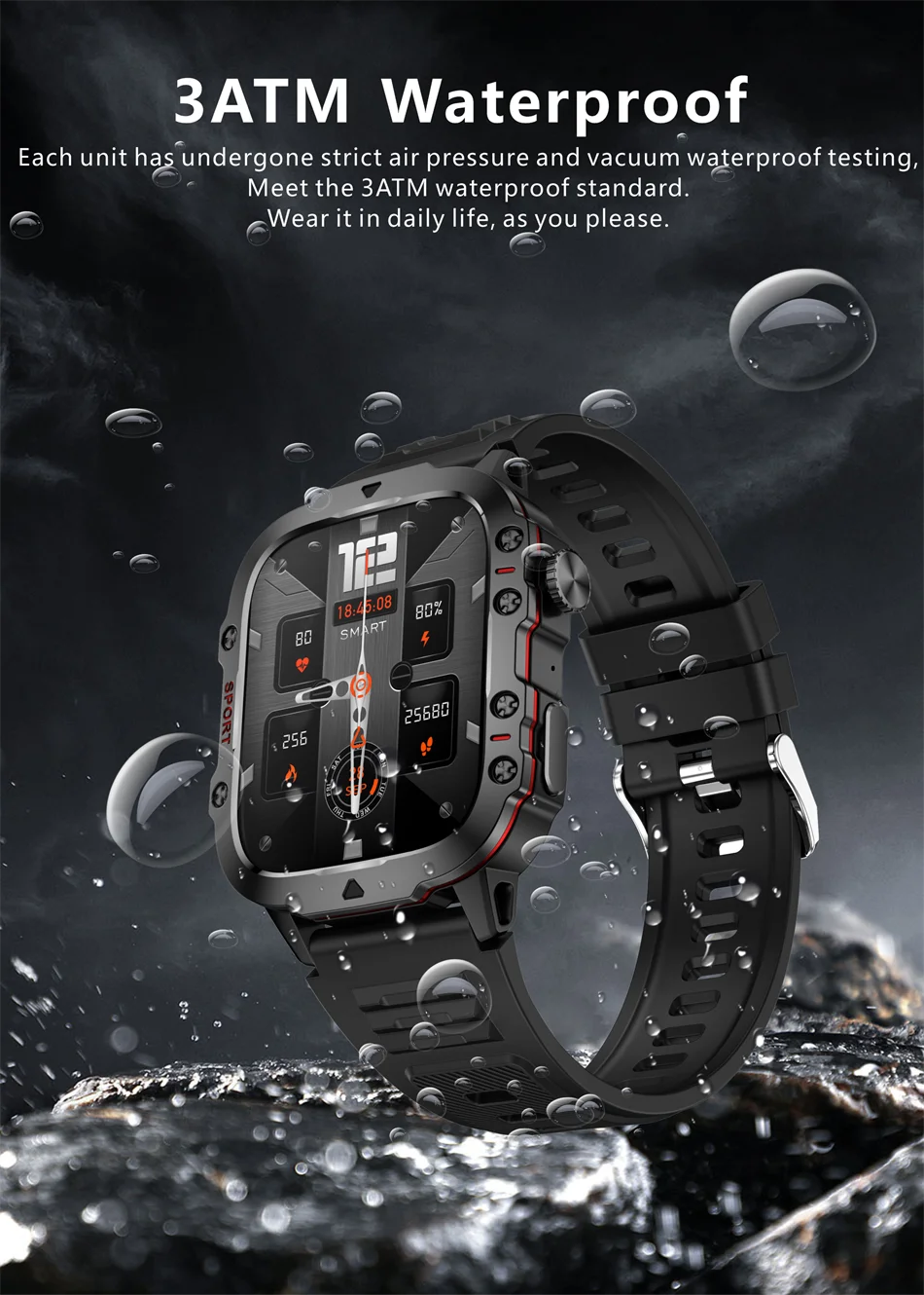 For Xiaomi Military Smart Watch IP68