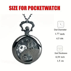 Lovers Skeleton Quarzt Pocket Watch