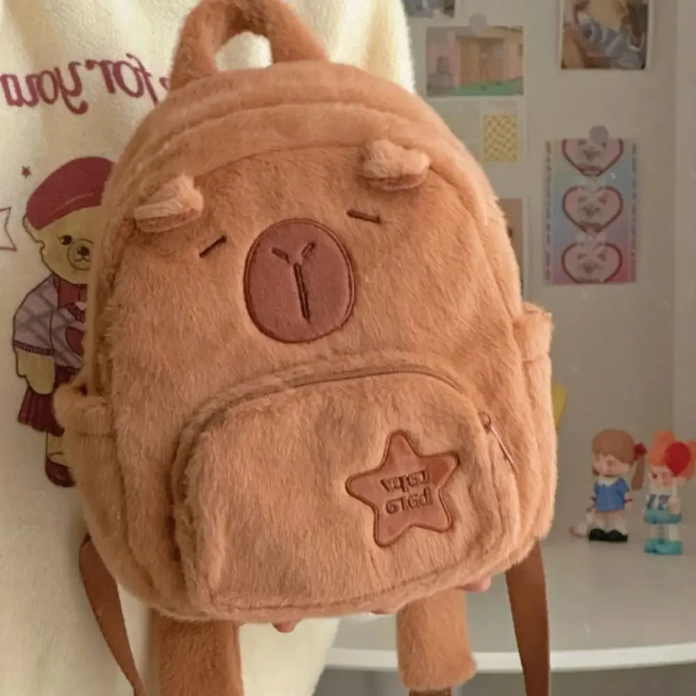 Kawaii Capybara Plush Backpack