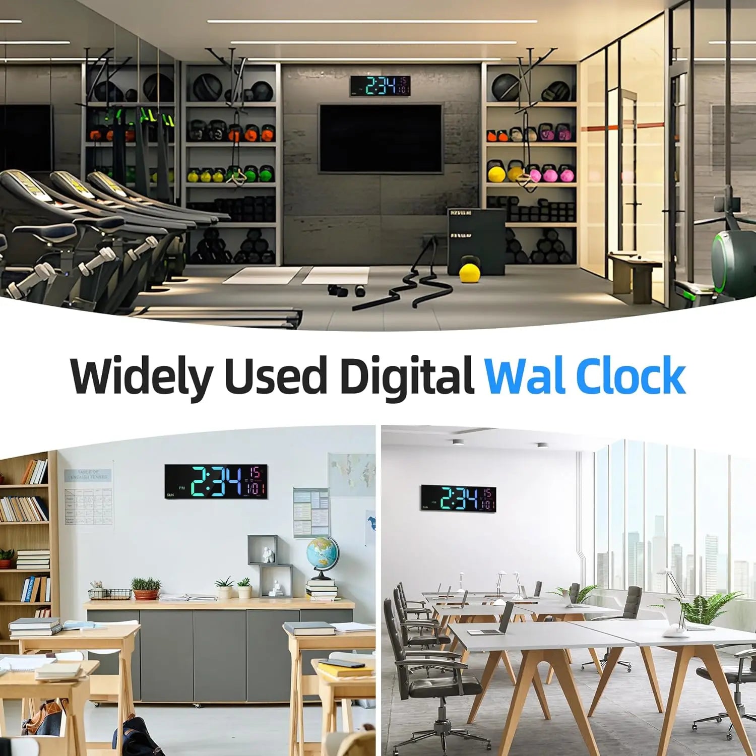 Large Digital Wall Clock - 16.2'