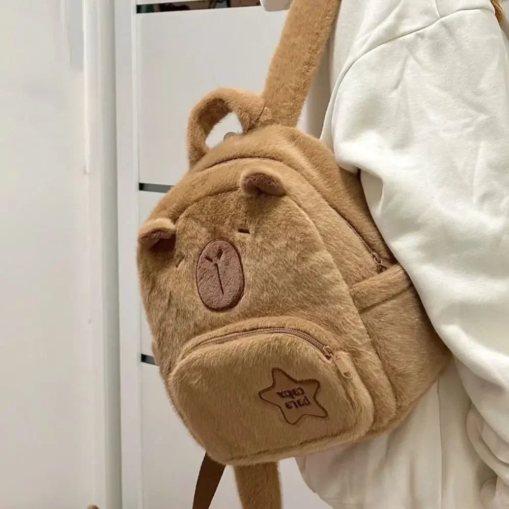 Kawaii Capybara Plush Backpack