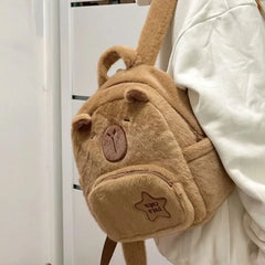 Kawaii Capybara Plush Backpack