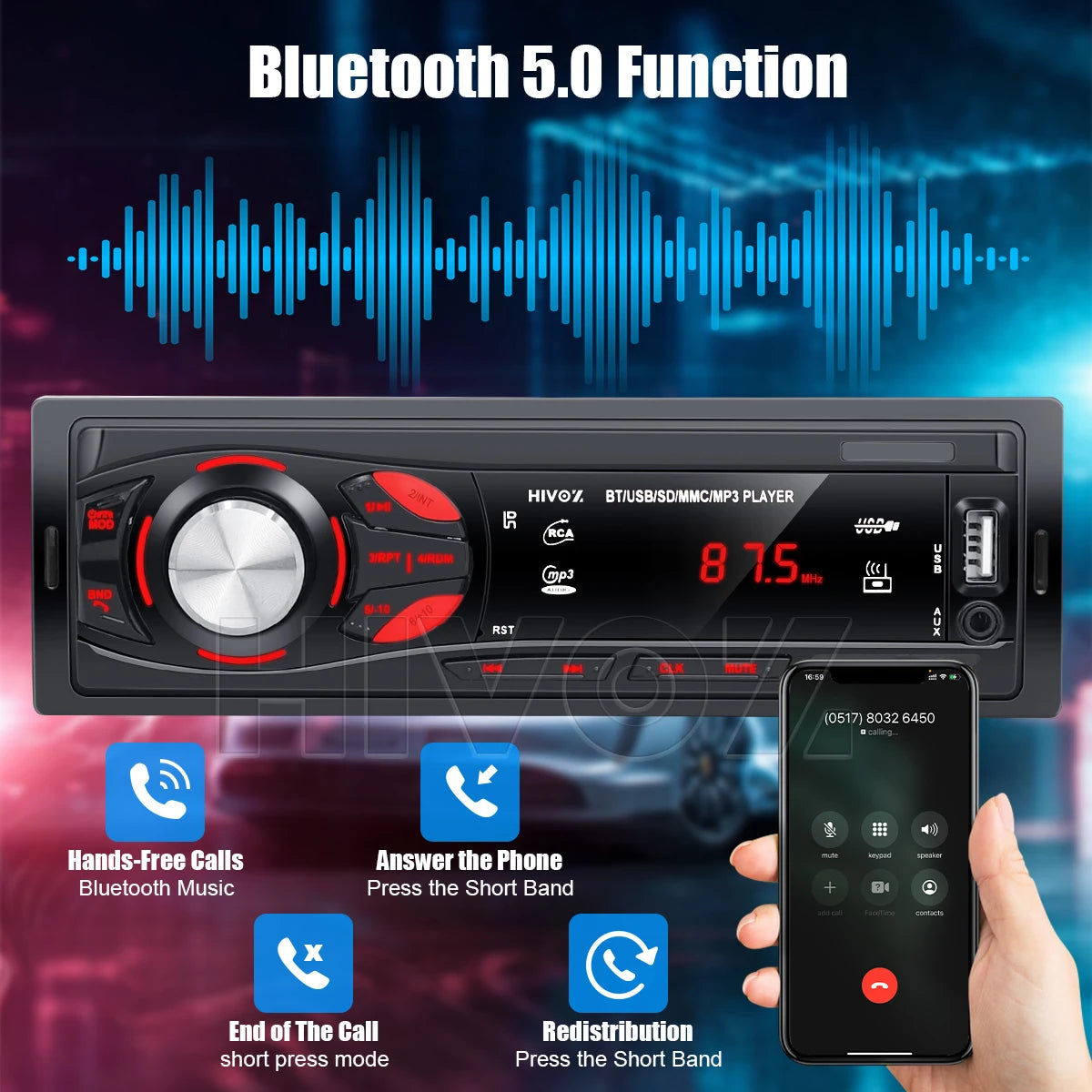 HIVOZ Bluetooth Car Stereo