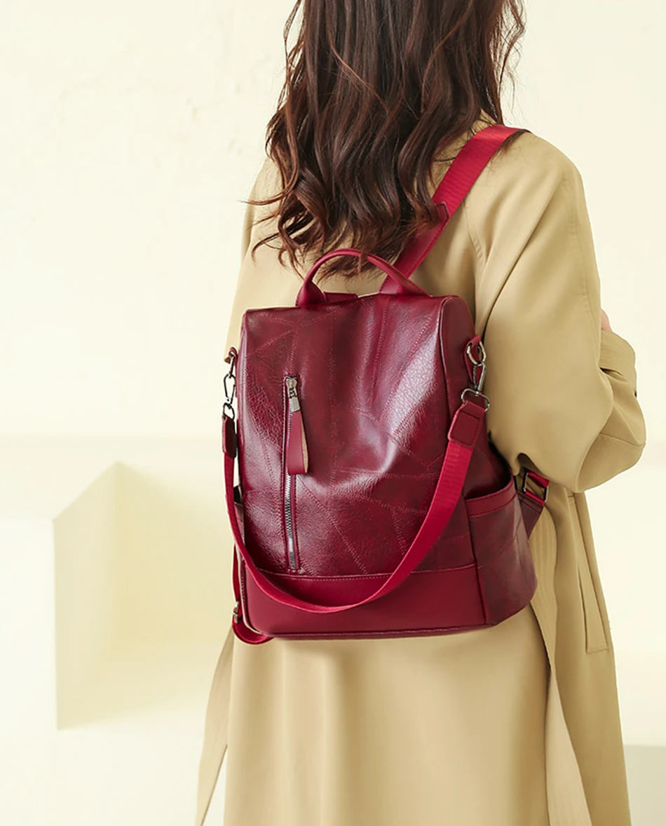 KMFFLY Soft Leather Backpack