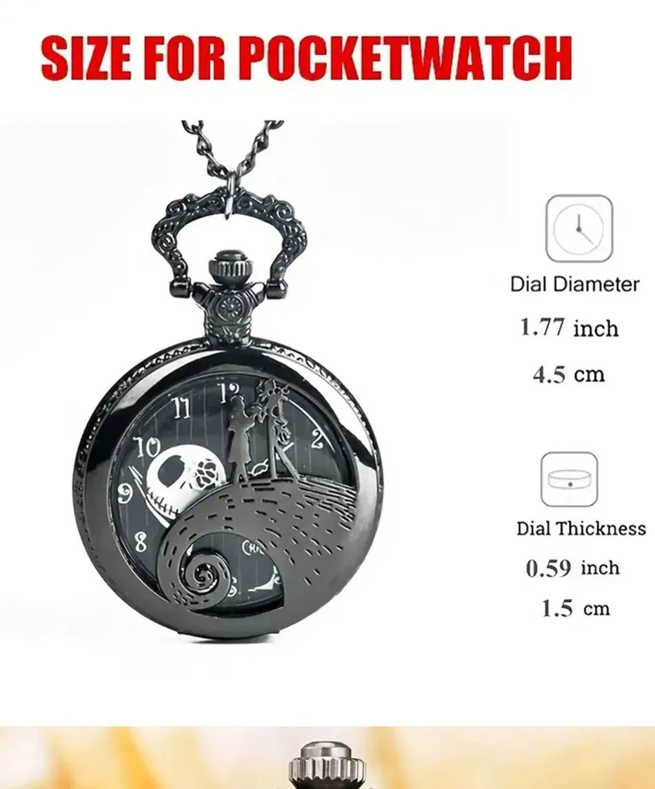 Lovers Skeleton Quarzt Pocket Watch