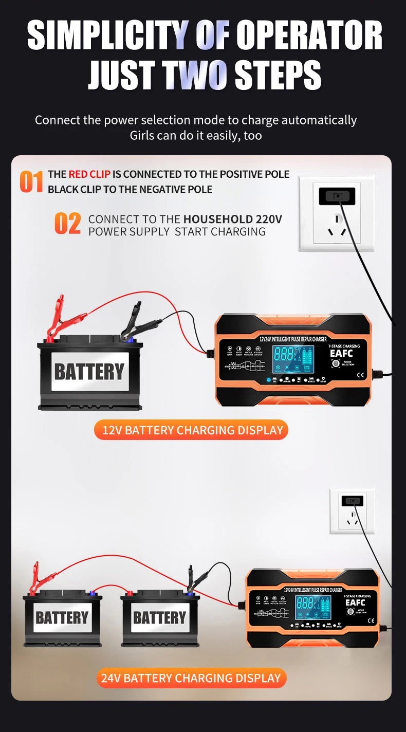 12V 24V 12A 10A Battery Charger