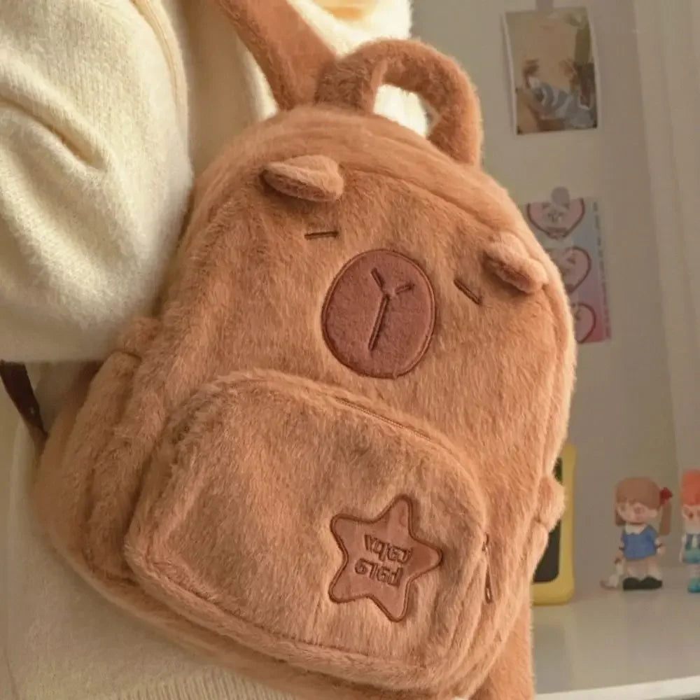 Kawaii Capybara Plush Backpack