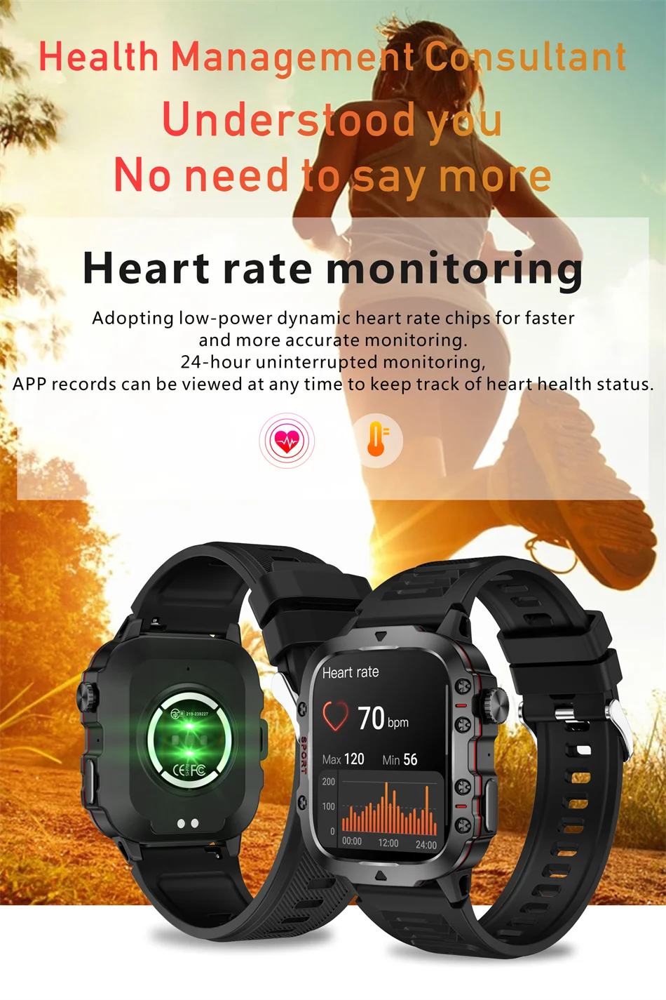 For Xiaomi Military Smart Watch IP68