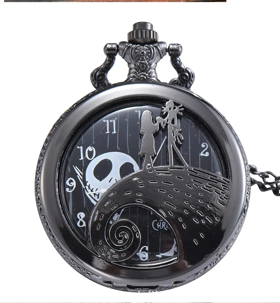 Lovers Skeleton Quarzt Pocket Watch