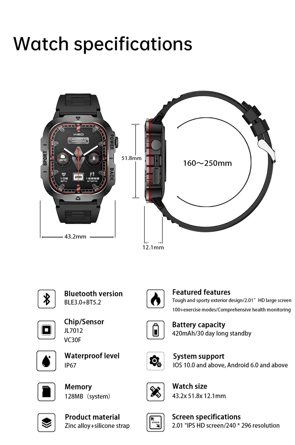 2024 New Outoor Military Smart Watch