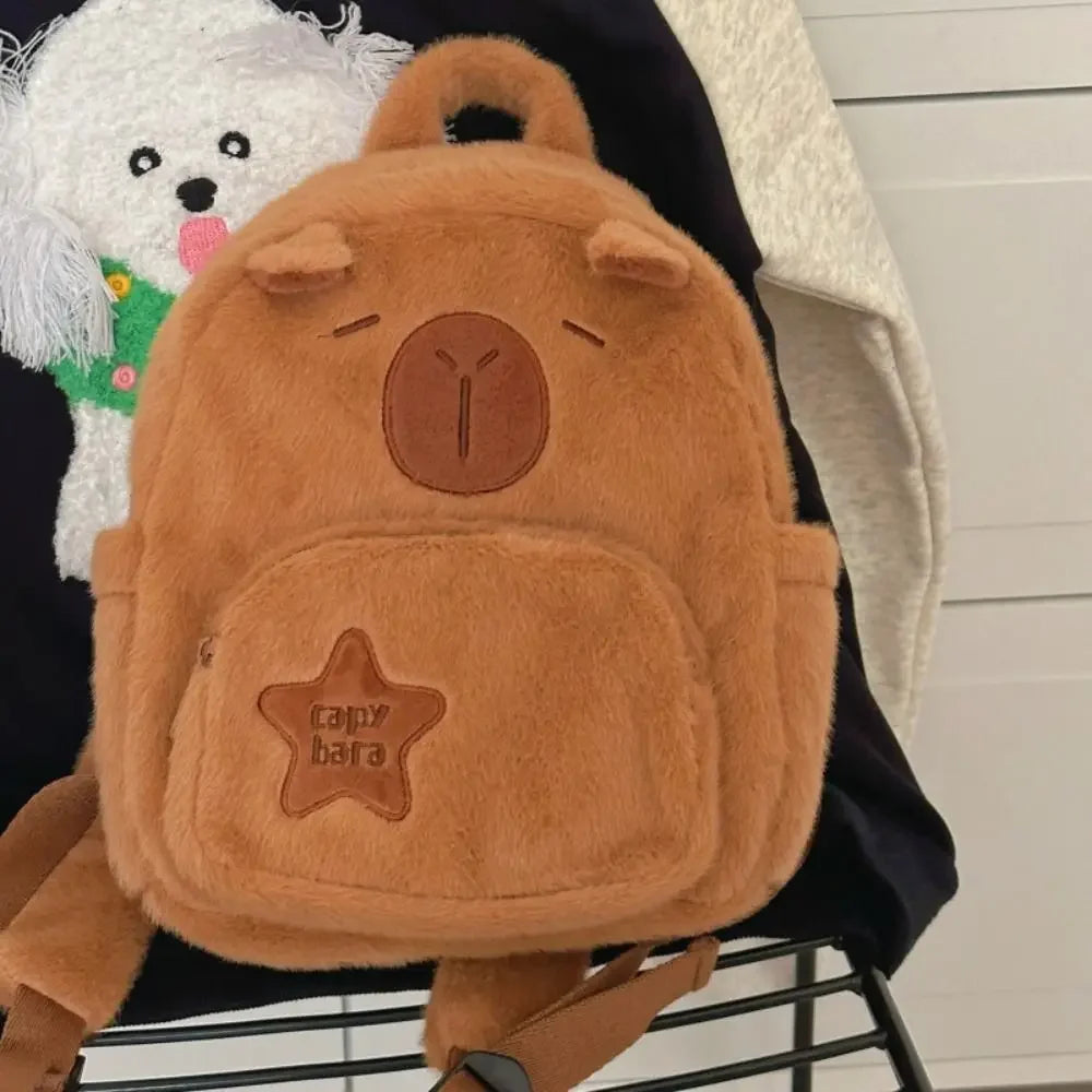 Kawaii Capybara Plush Backpack