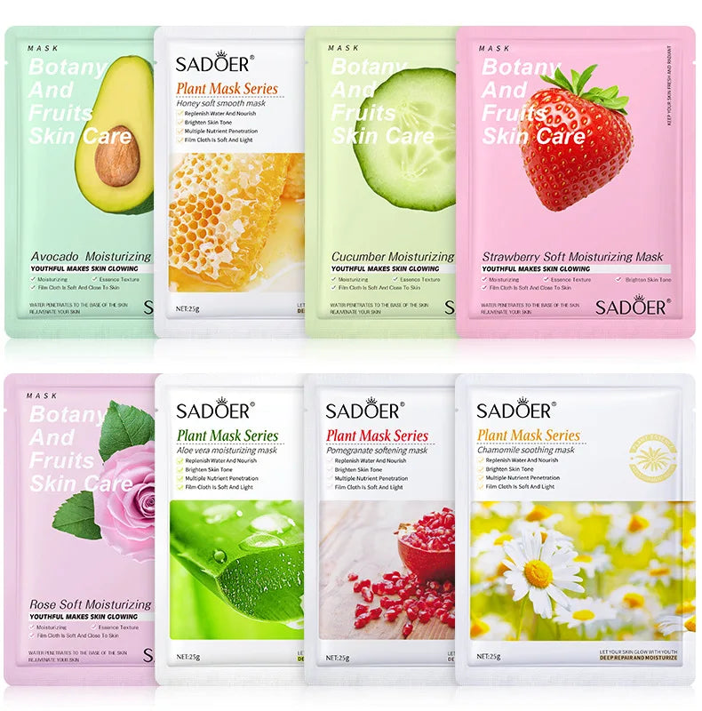 8pcs Natural Plant Face Mask Beauty Skincare