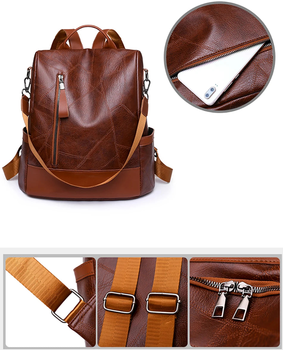 KMFFLY Soft Leather Backpack