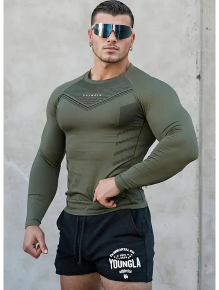 Spring Autumn Men Slim Fit T-Shirt