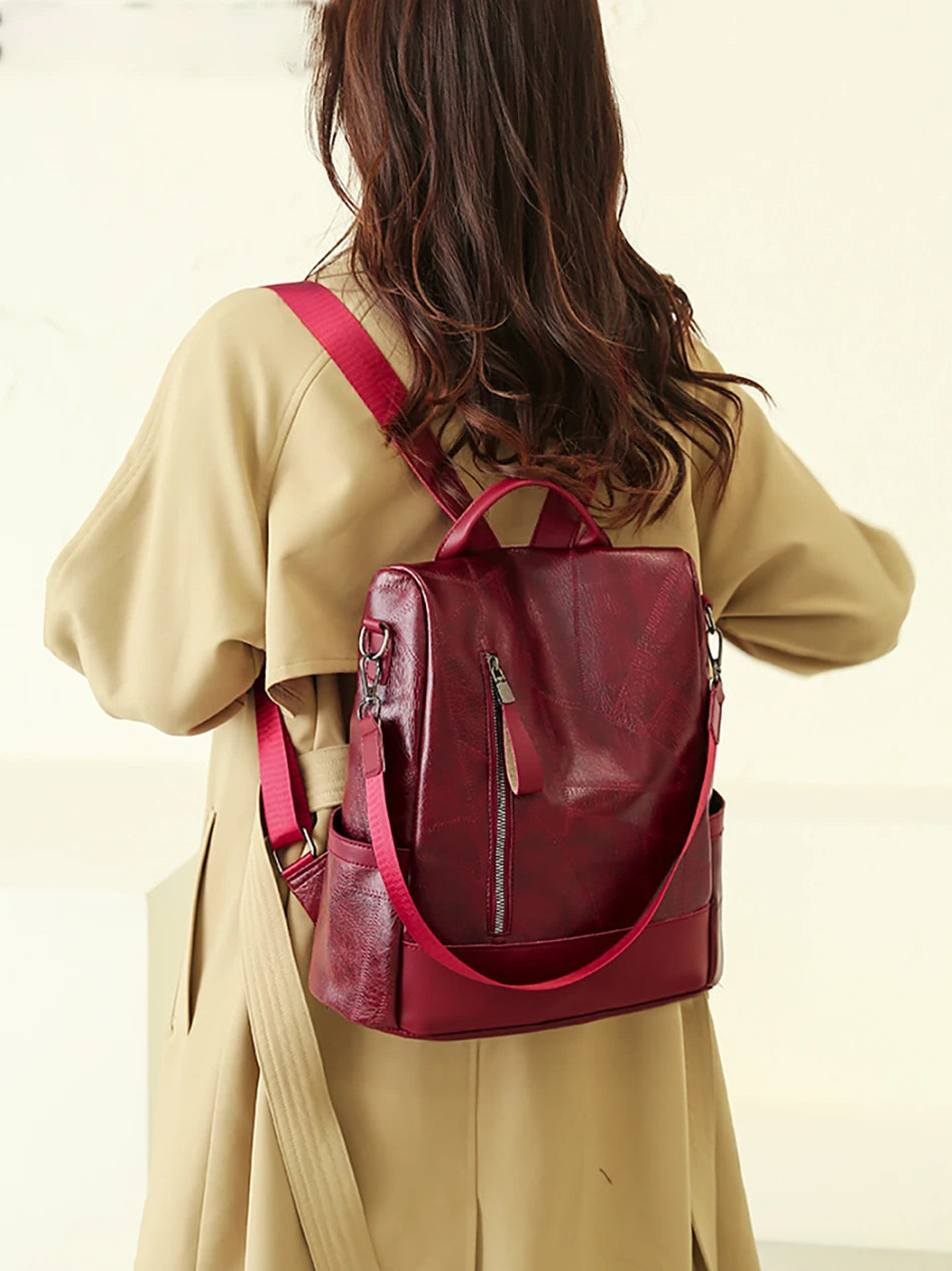 KMFFLY Soft Leather Backpack