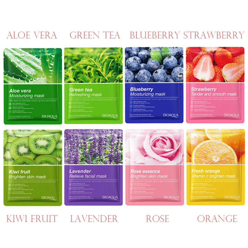 8pcs Natural Plant Face Mask Beauty Skincare