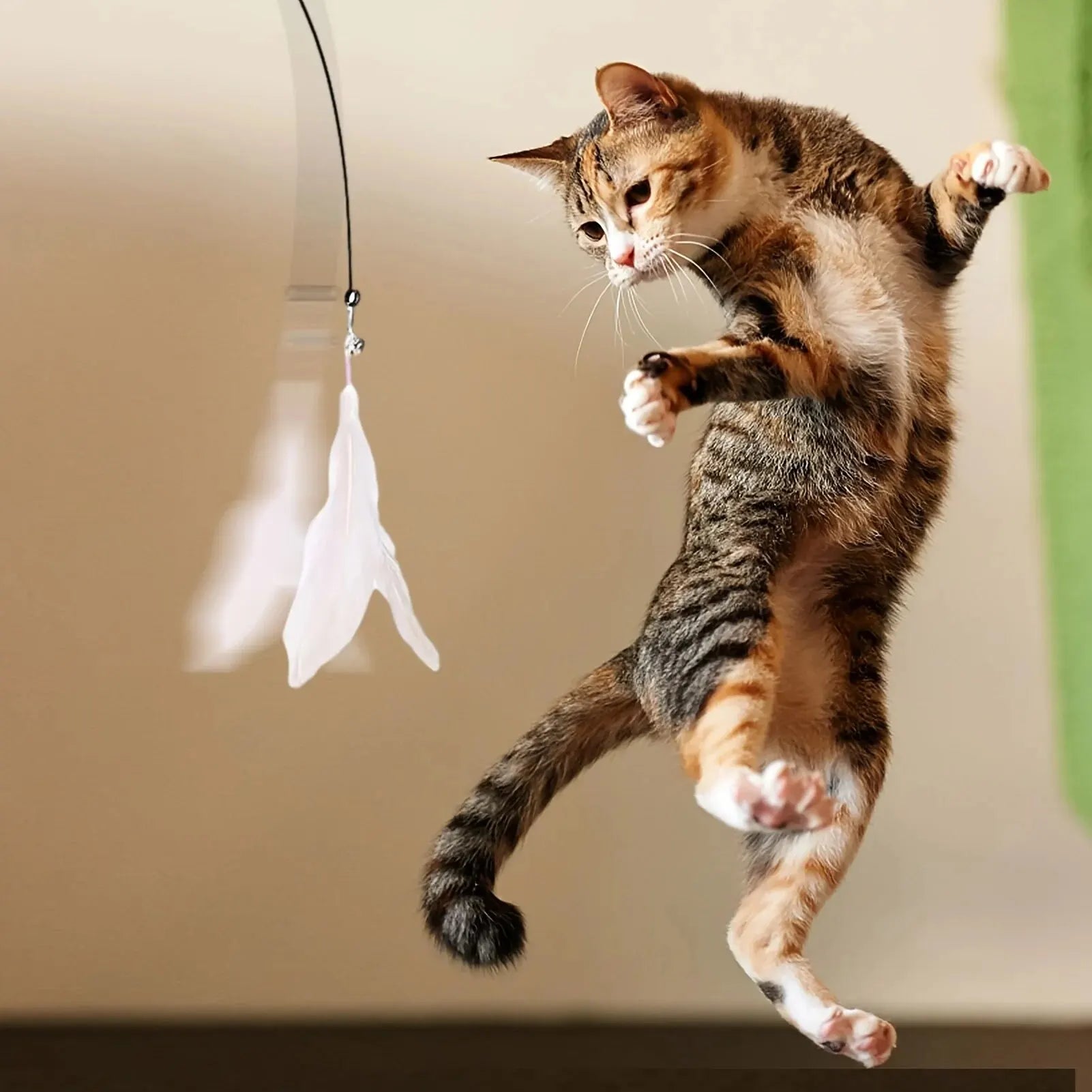 Cat Teaser Toy - Interactive Bell & Feather