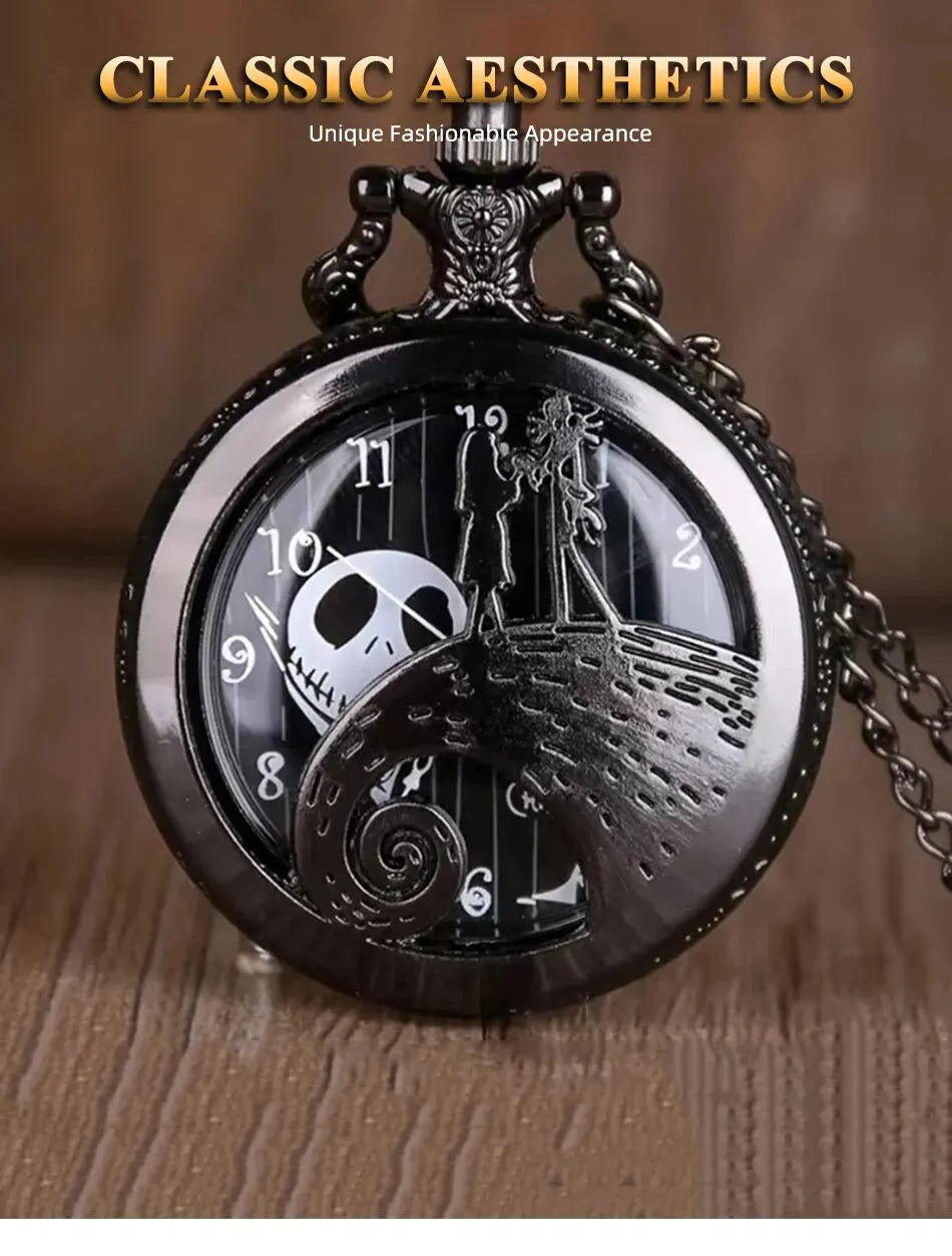 Lovers Skeleton Quarzt Pocket Watch