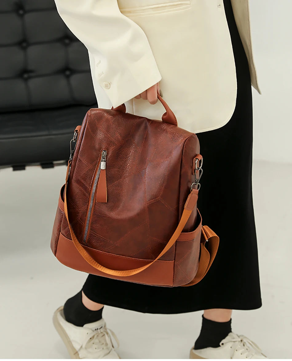 KMFFLY Soft Leather Backpack