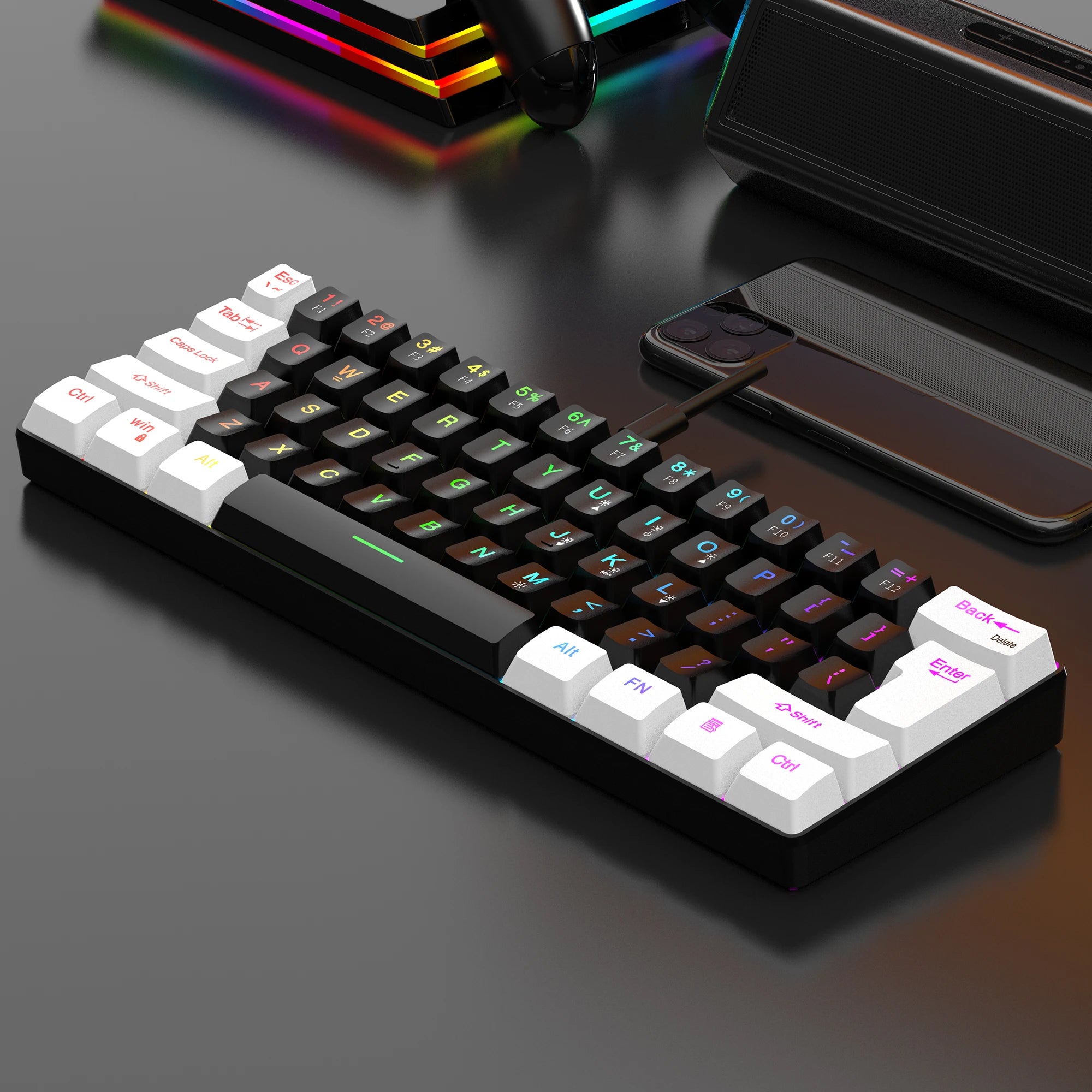 60% wired gaming keyboard - RGB backlight