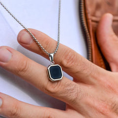 Casual Black Enamel Necklace