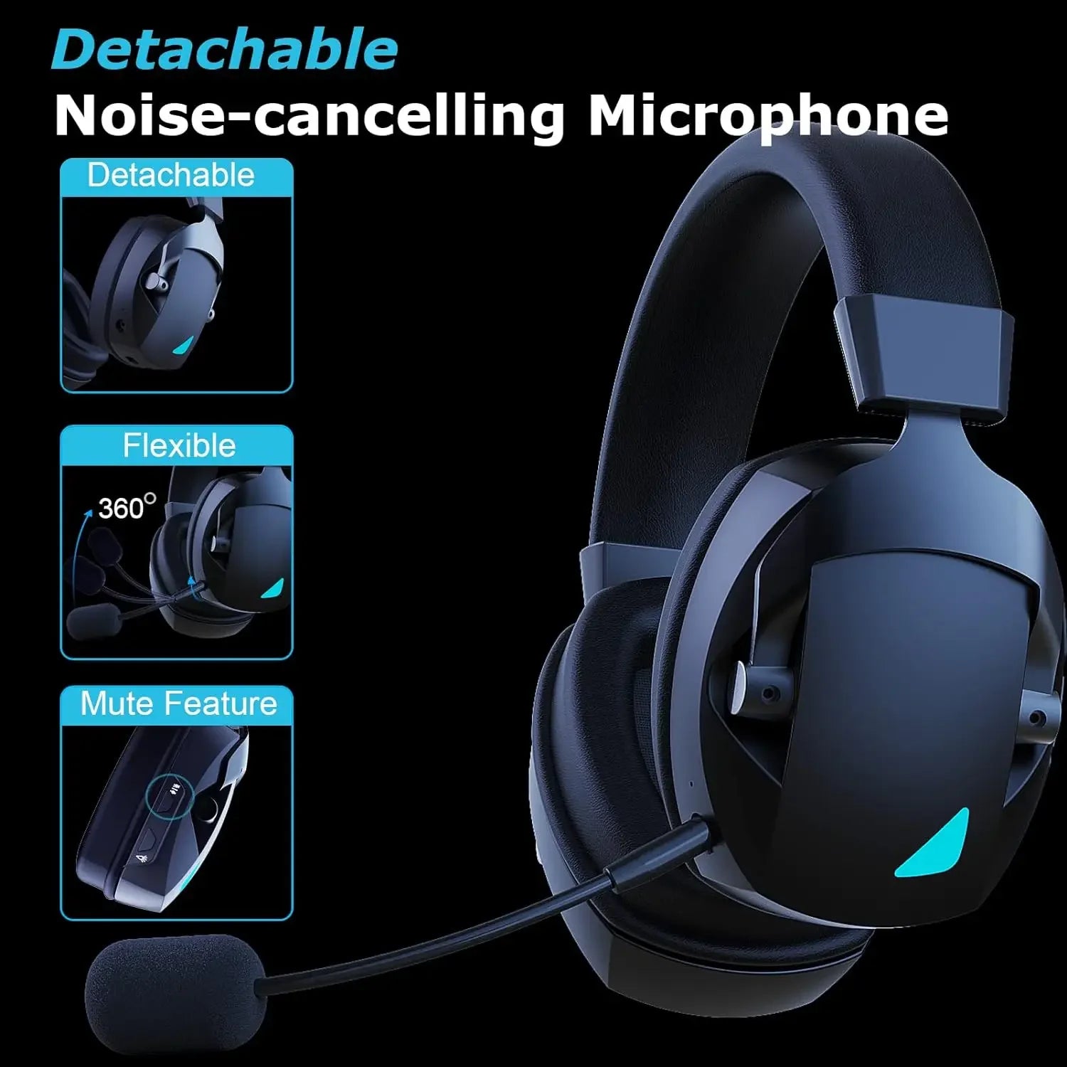 Acinaci Wireless Gaming Headset with Mic 2.4G