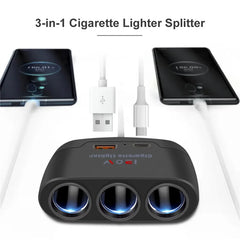 3 in 1 USB Type C Socket 120W