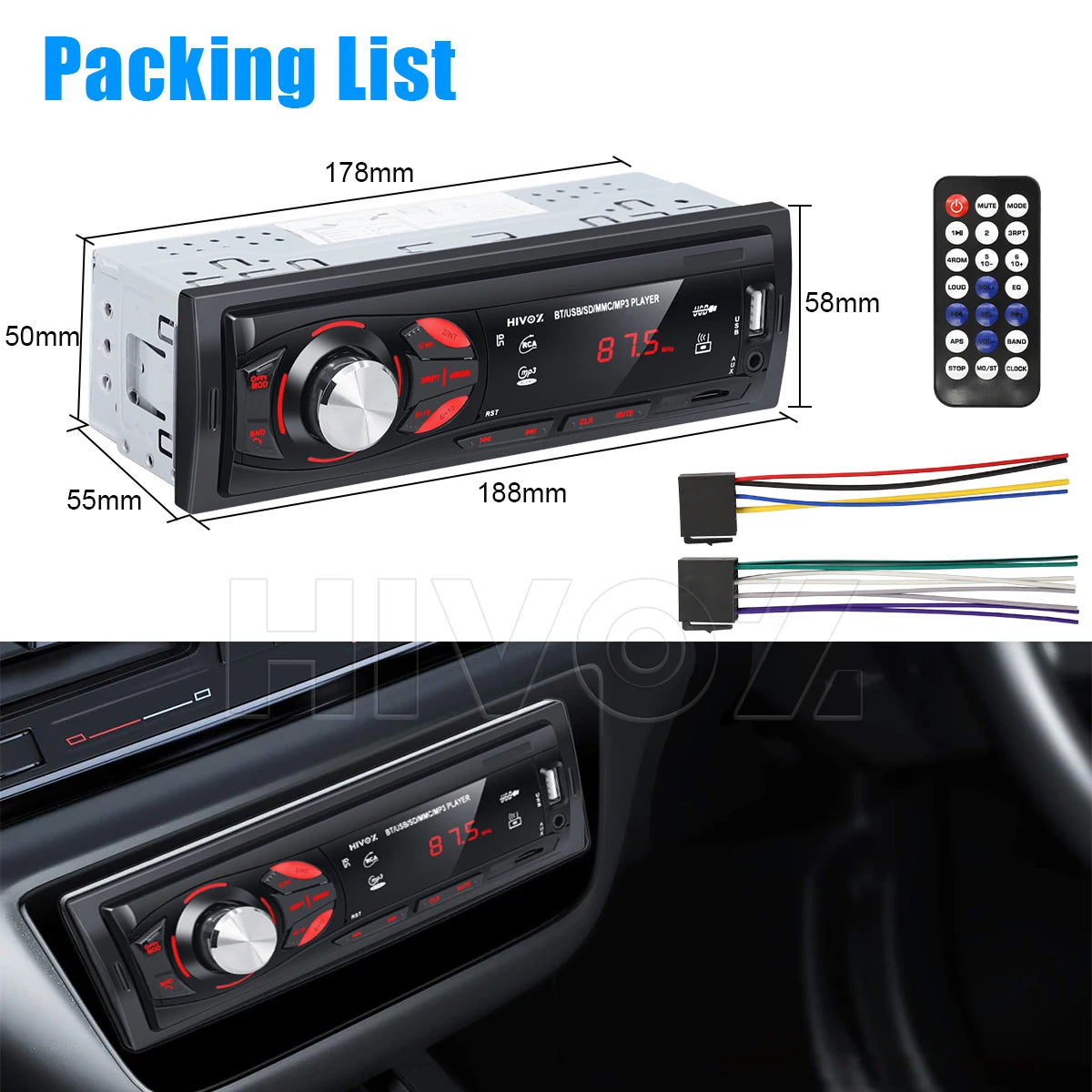 HIVOZ Bluetooth Car Stereo