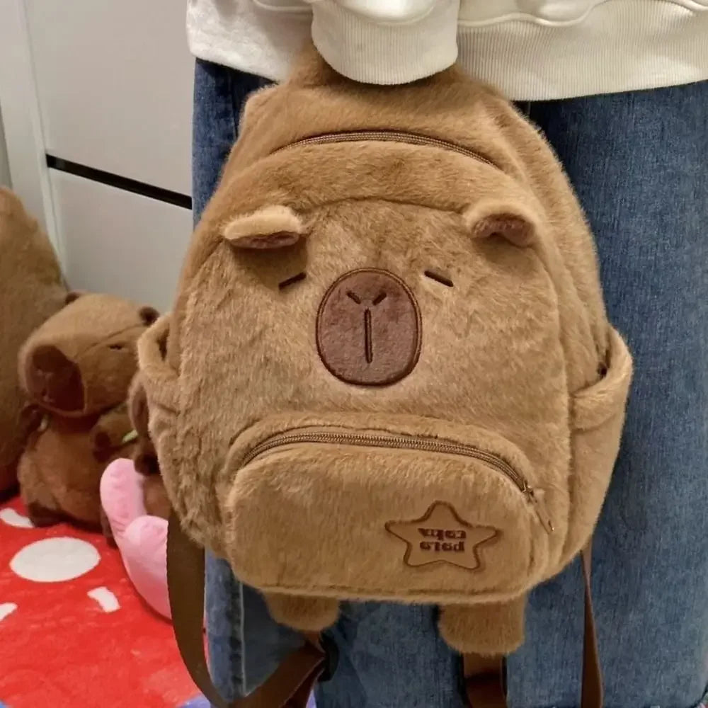 Kawaii Capybara Plush Backpack