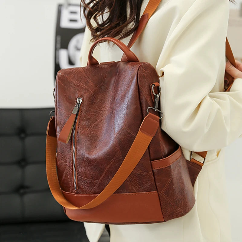 KMFFLY Soft Leather Backpack