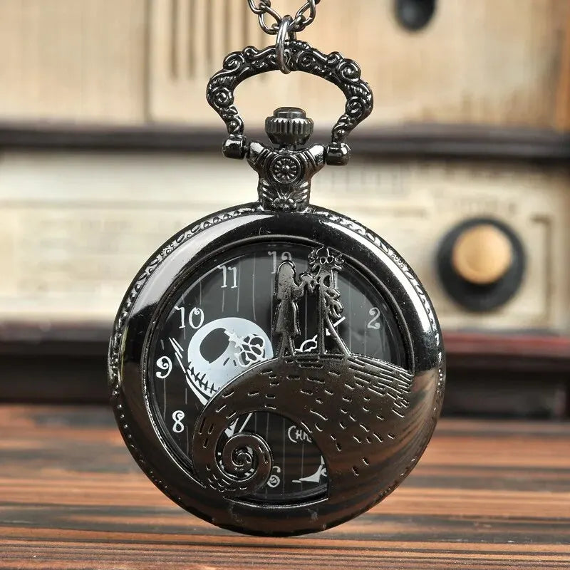 Lovers Skeleton Quarzt Pocket Watch