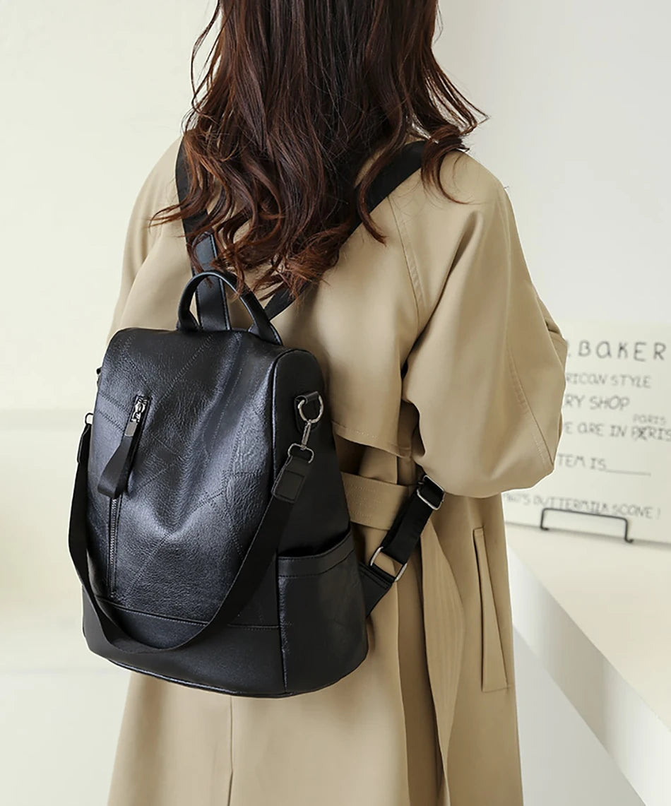 KMFFLY Soft Leather Backpack