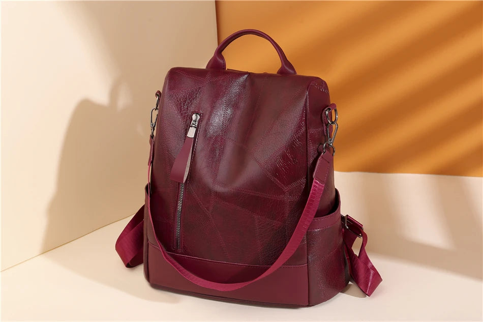 KMFFLY Soft Leather Backpack