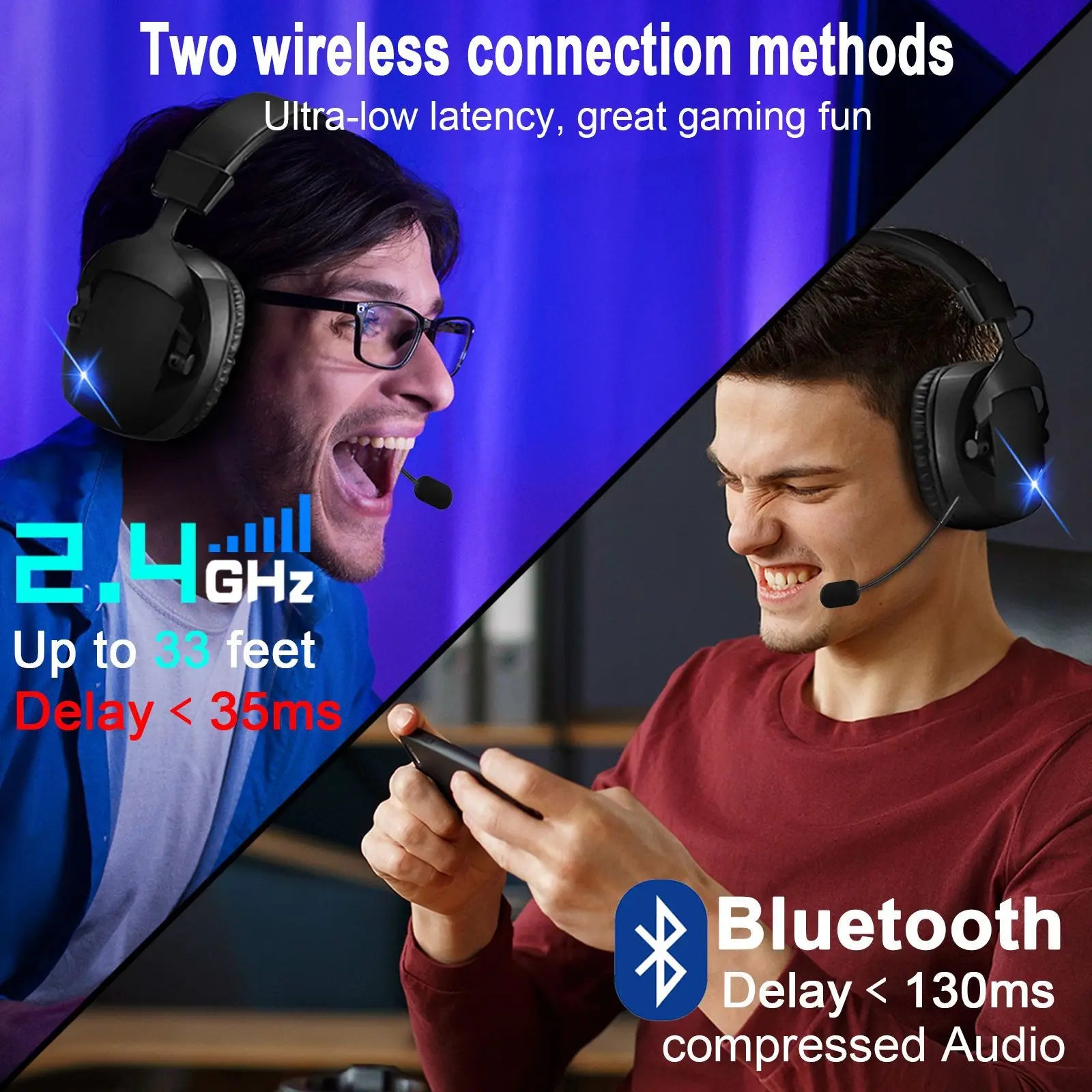 Acinaci Wireless Gaming Headset with Mic 2.4G