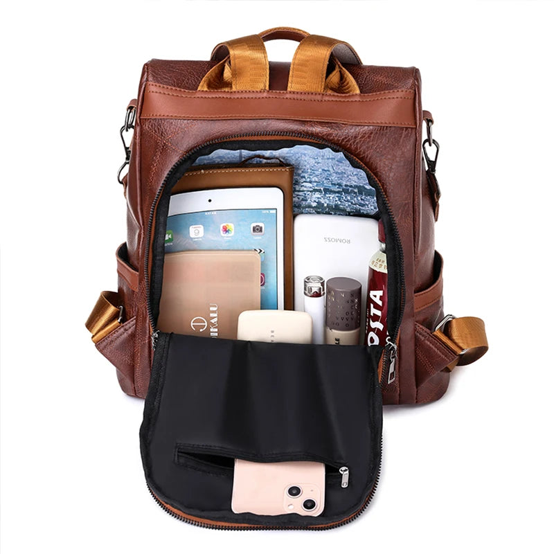 KMFFLY Soft Leather Backpack