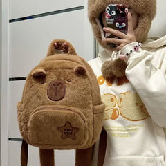 Kawaii Capybara Plush Backpack