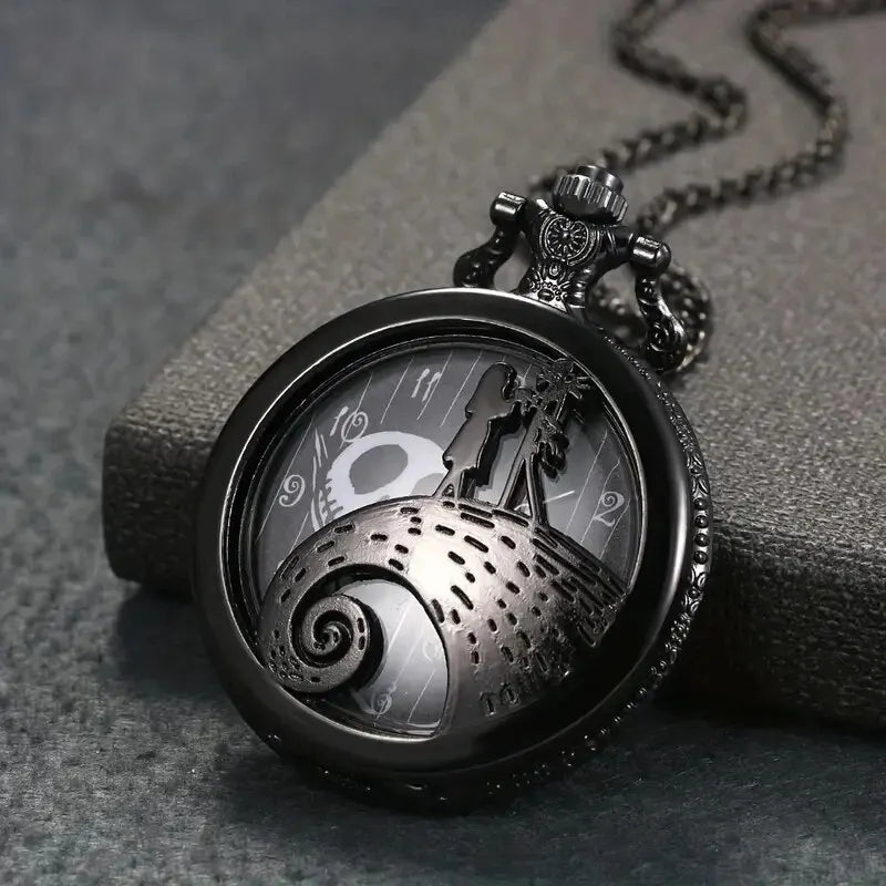 Lovers Skeleton Quarzt Pocket Watch