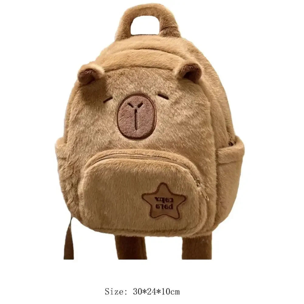 Kawaii Capybara Plush Backpack