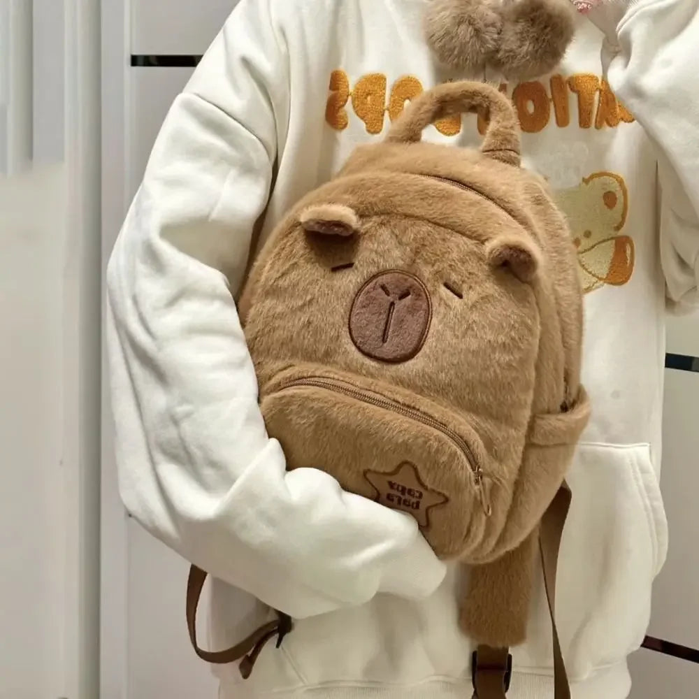 Kawaii Capybara Plush Backpack