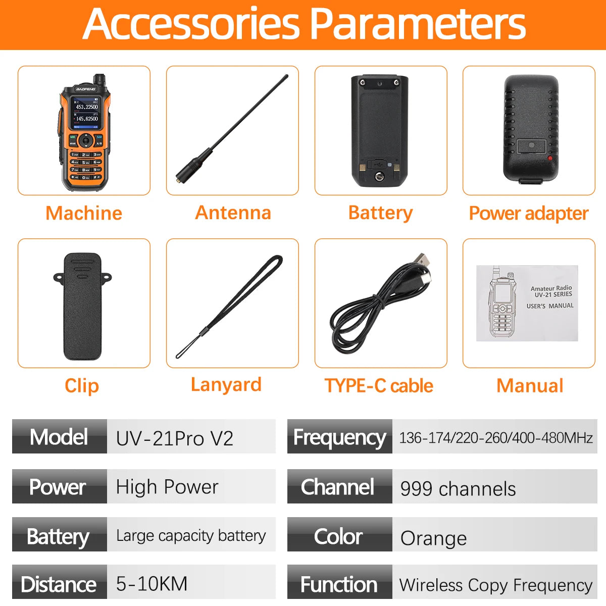 Baofeng UV-21 Pro V2 Wireless Copy Frequency