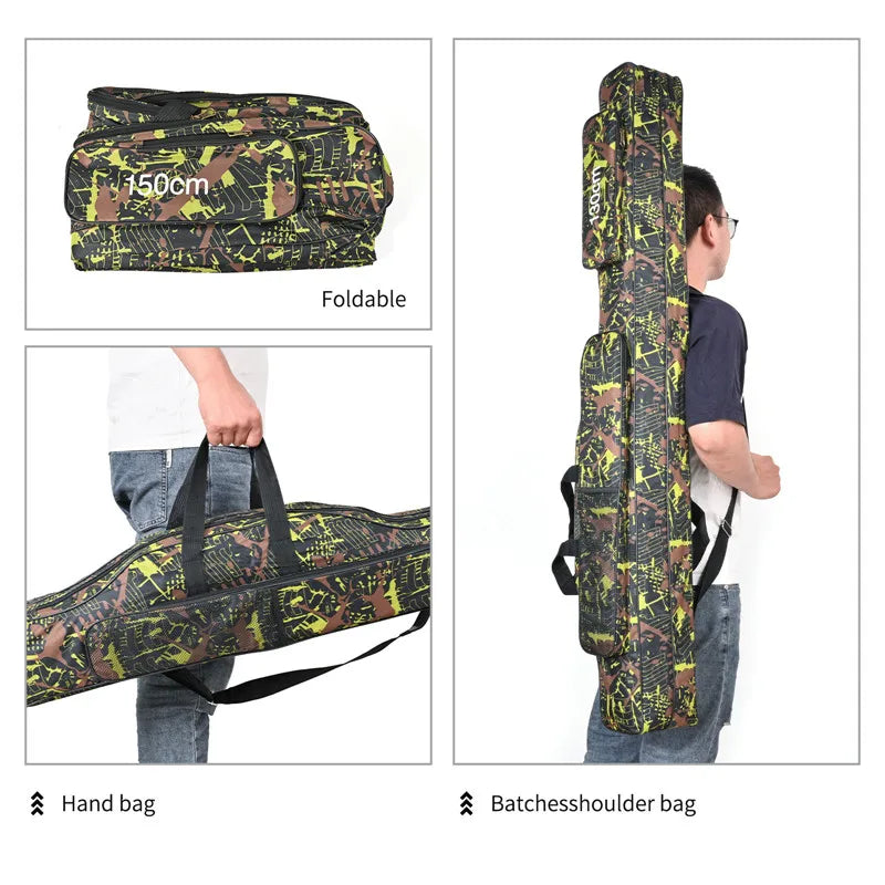 1.3m/1.5m 2-layer foldable large belly sea fishing bag