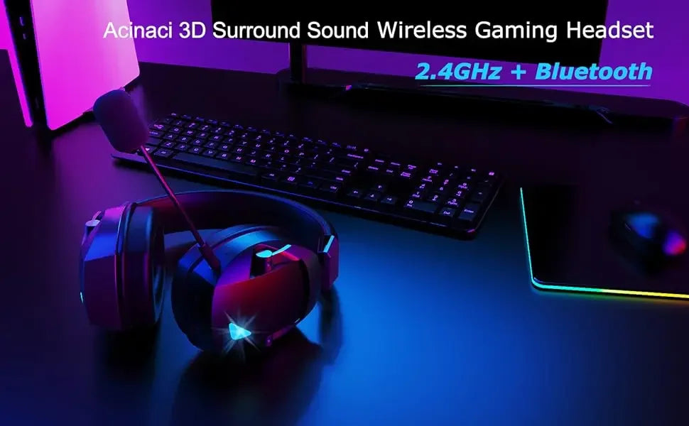 Acinaci Wireless Gaming Headset with Mic 2.4G