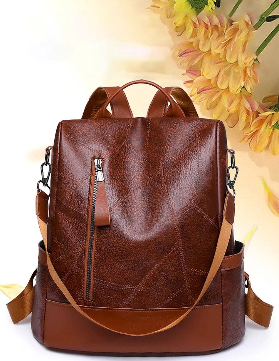 KMFFLY Soft Leather Backpack